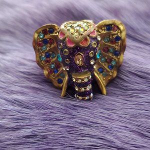 Betsey Johnson Elephant Stretch Fashion Ring